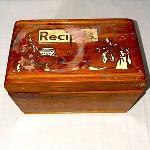 Vintage Wooden Recipe Box